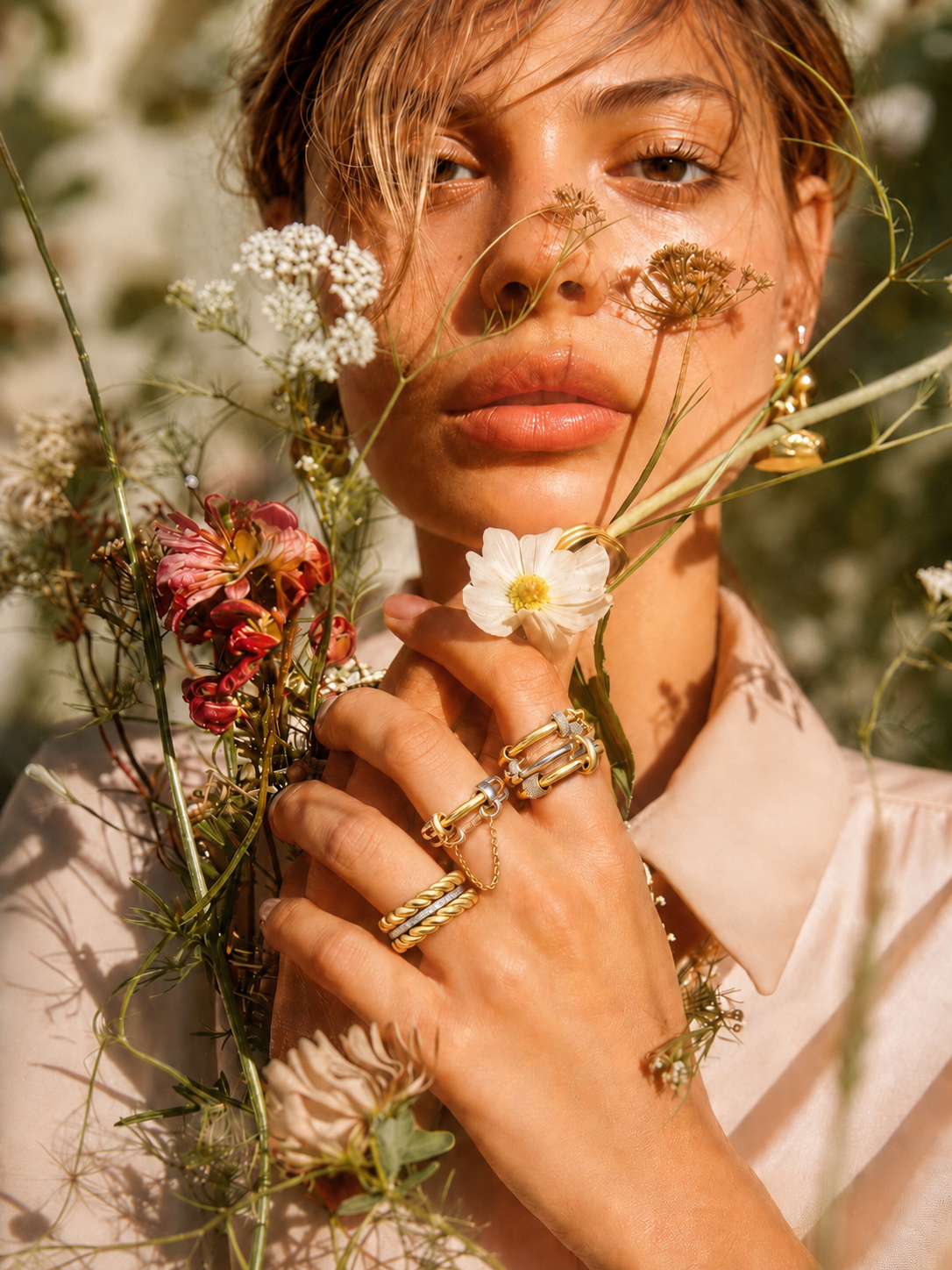 Celeste Dual Tone Chain Ring