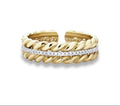 Twisted Pavé Adjustable Ring