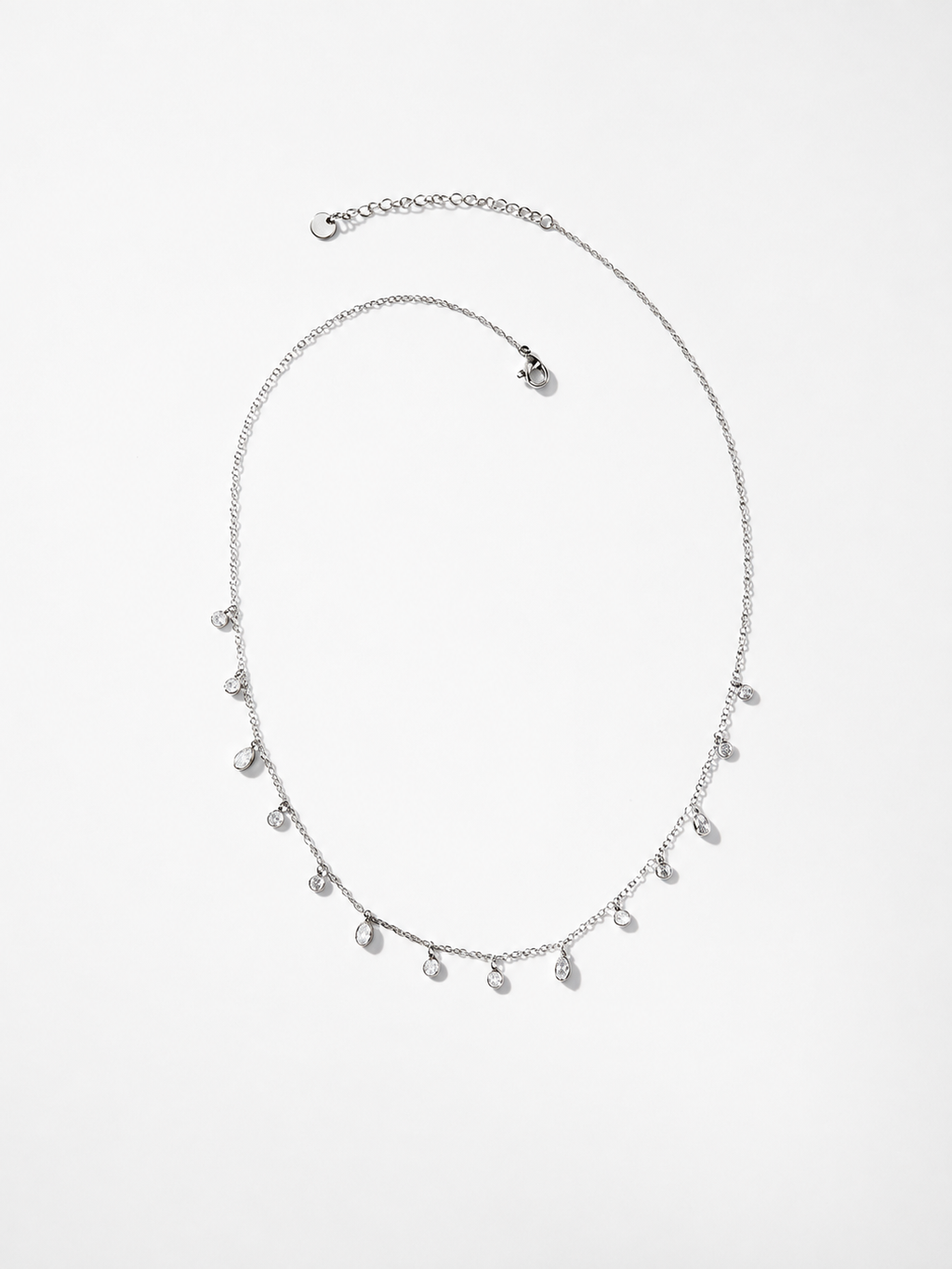 Dainty Crystal Charm Chain Necklace