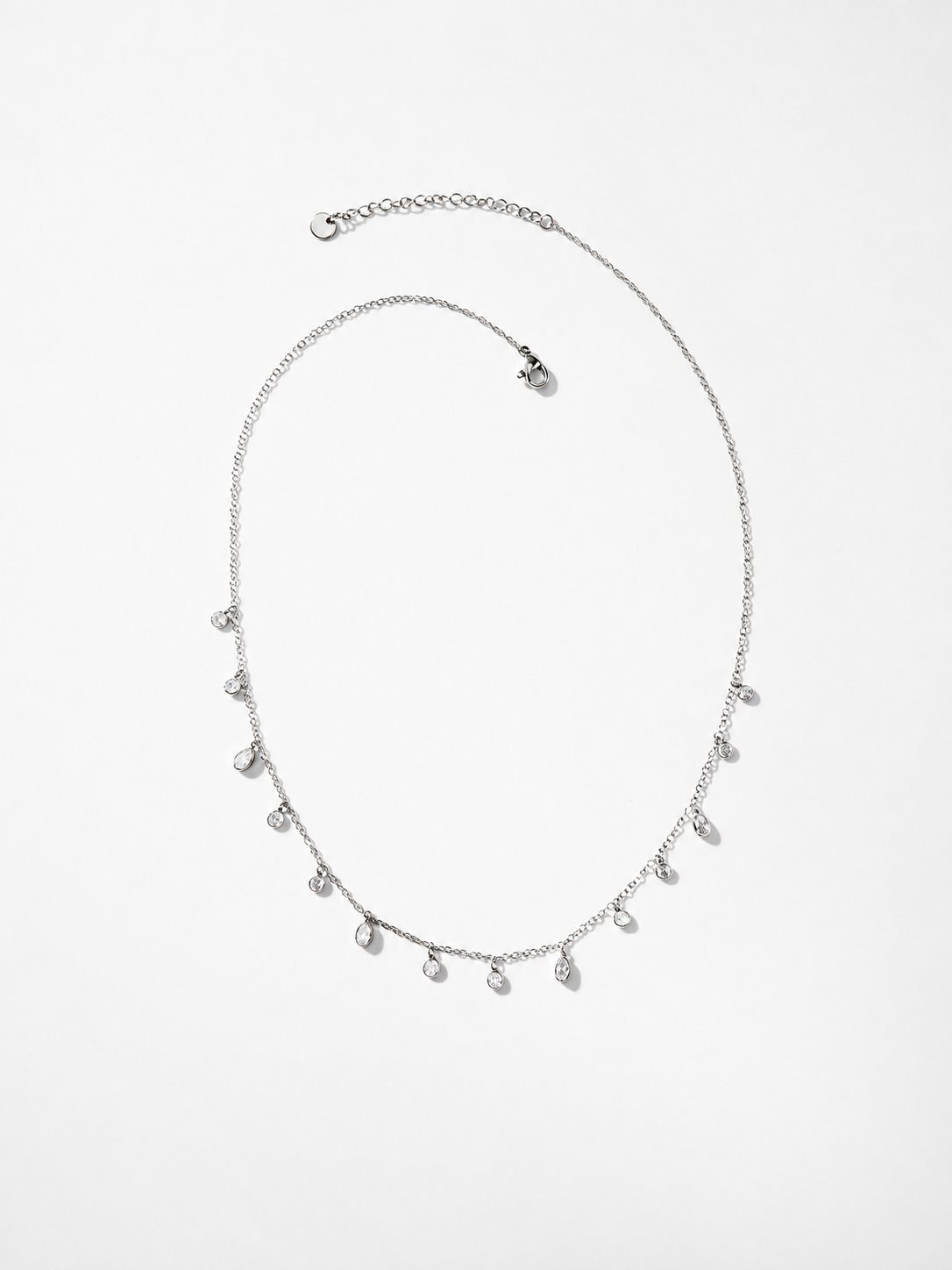Dainty Crystal Charm Chain Necklace