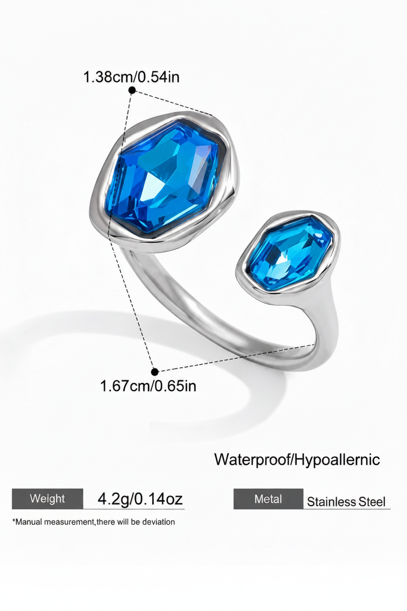 Azure & Peridot Open Gemstone Ring