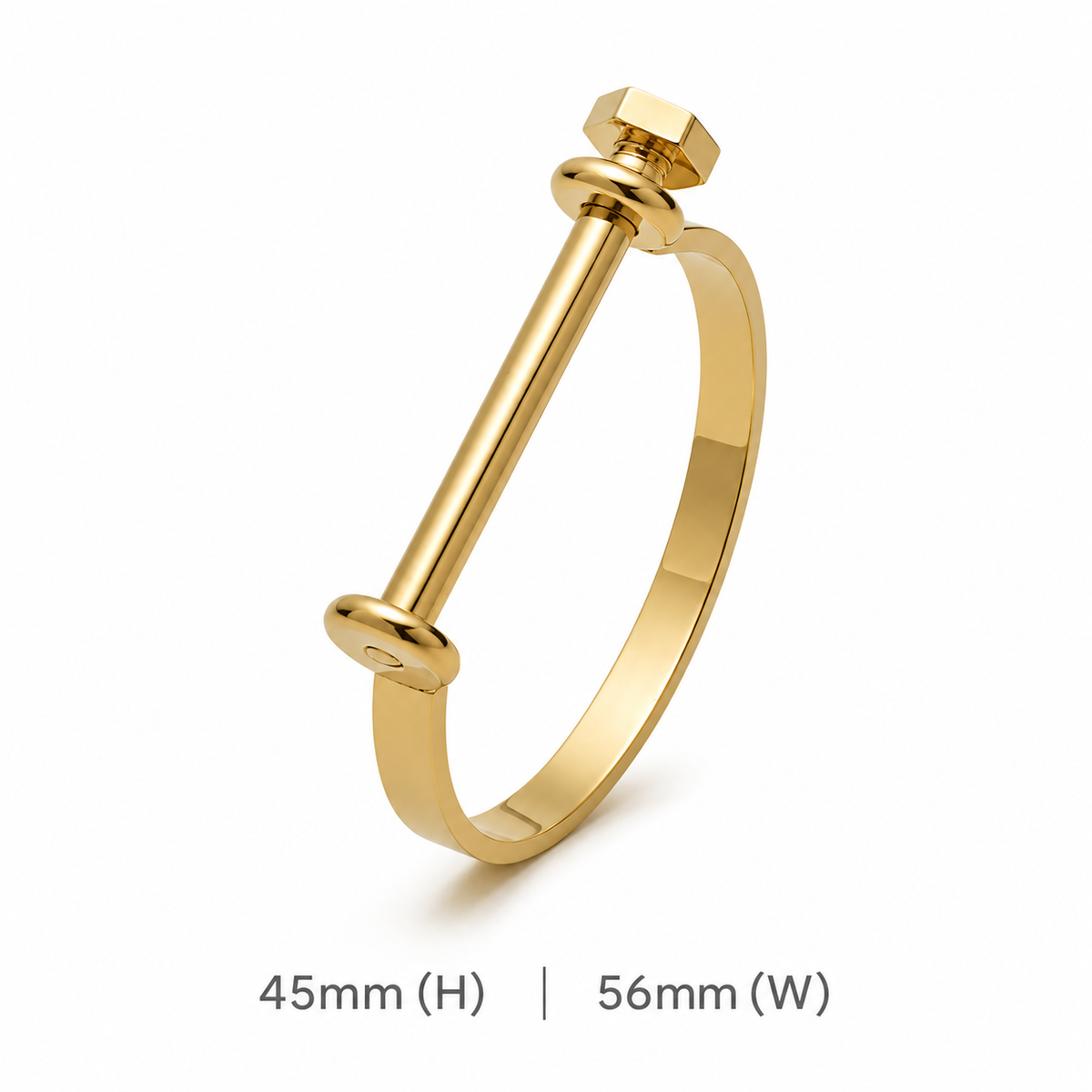 Minimalist Screw Lock Open Bangle Bracelet