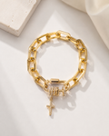 Cross Charm Paperclip Bracelet