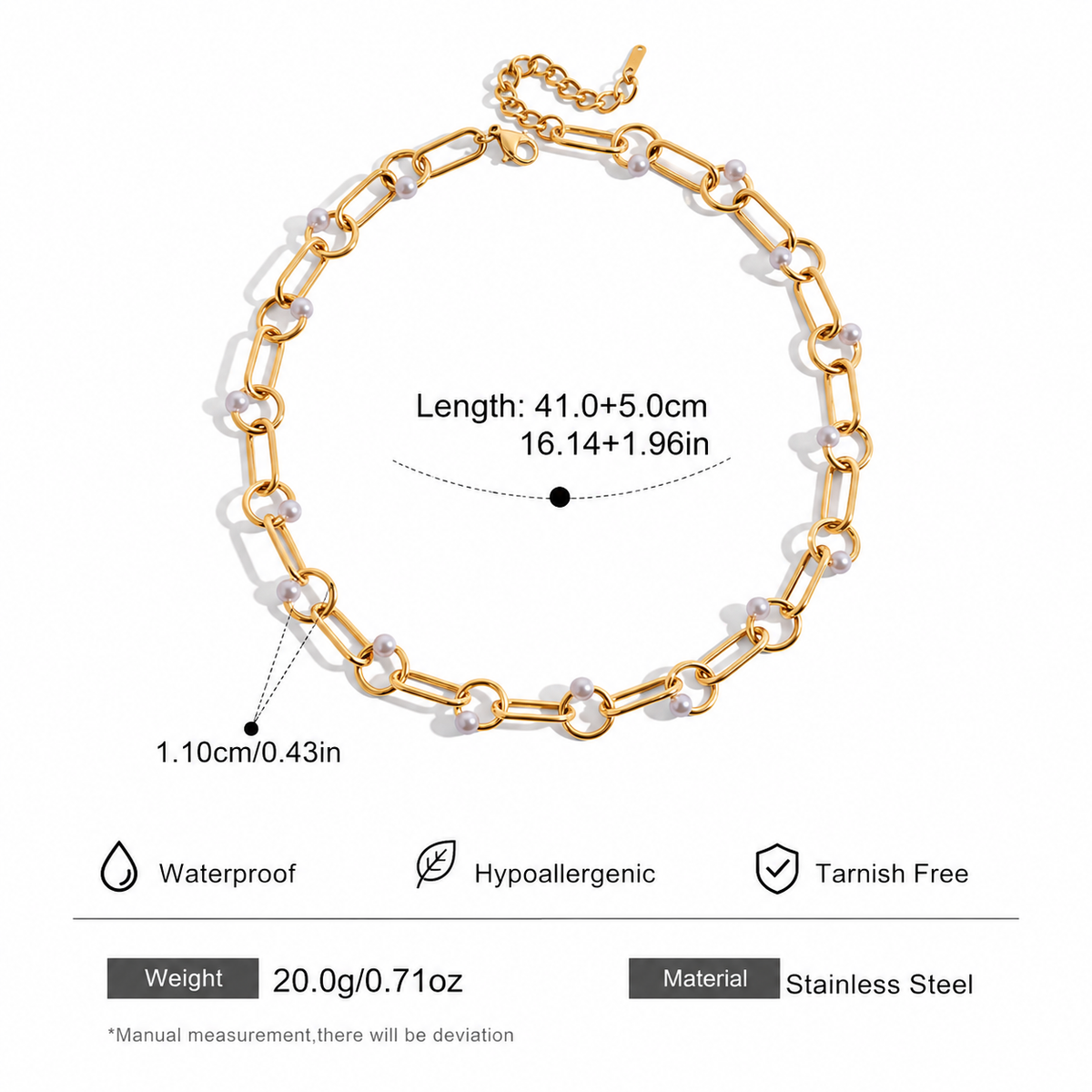 Pearl Link Gold Necklace