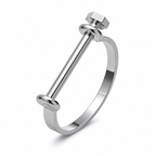 Minimalist Screw Lock Open Bangle Bracelet