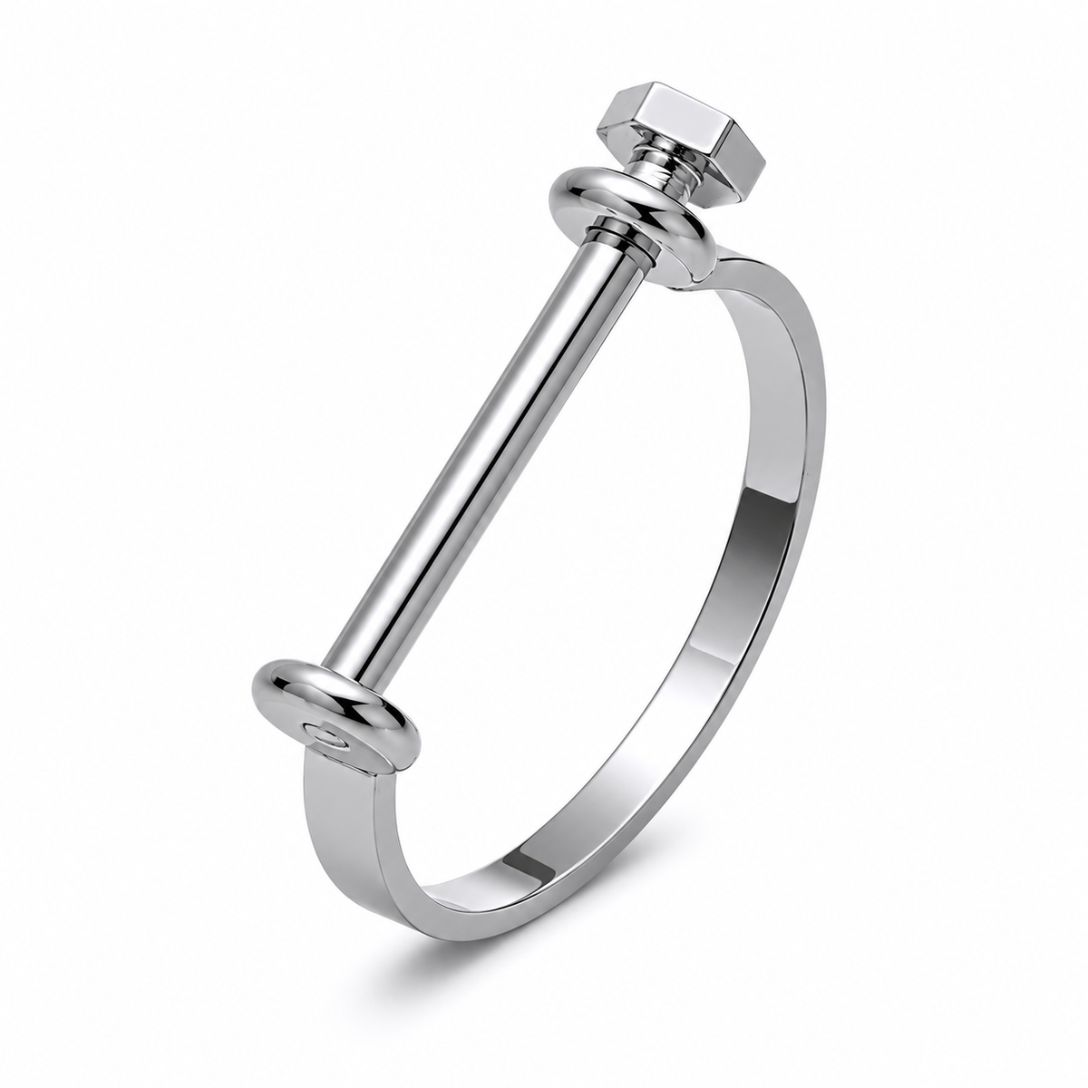 Minimalist Screw Lock Open Bangle Bracelet
