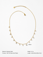 Dainty Crystal Charm Chain Necklace
