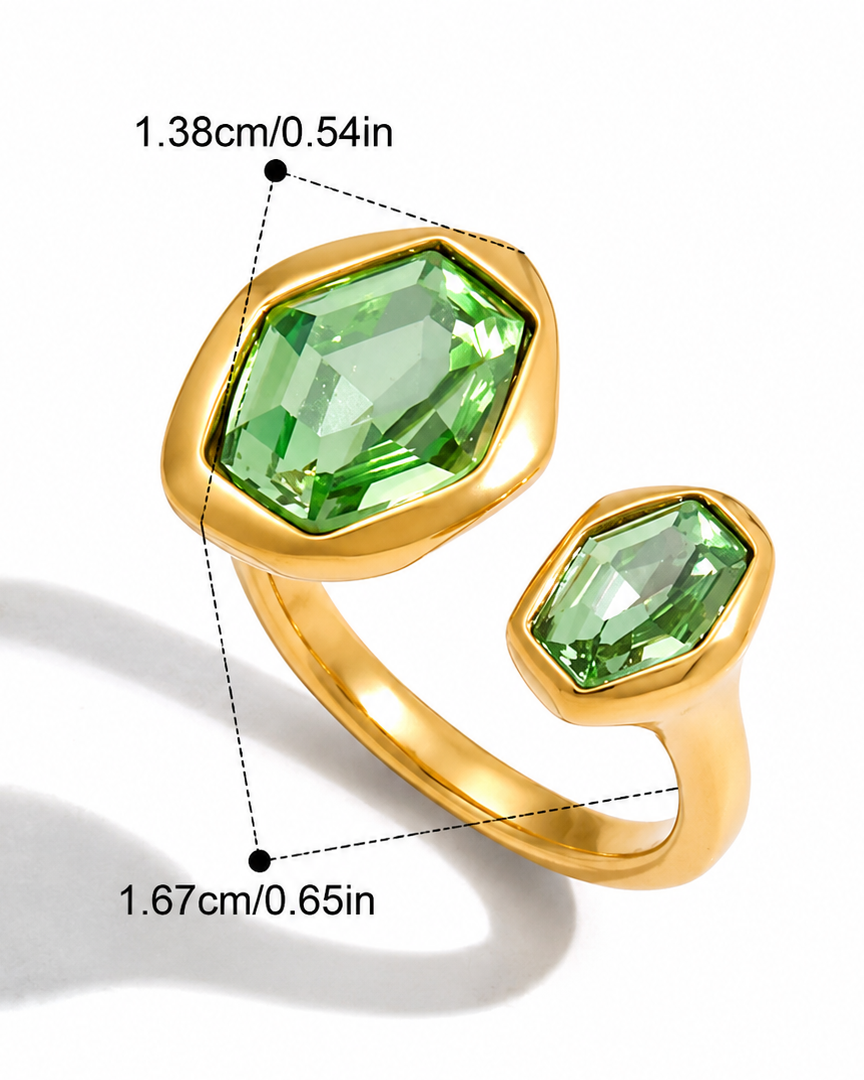 Azure & Peridot Open Gemstone Ring