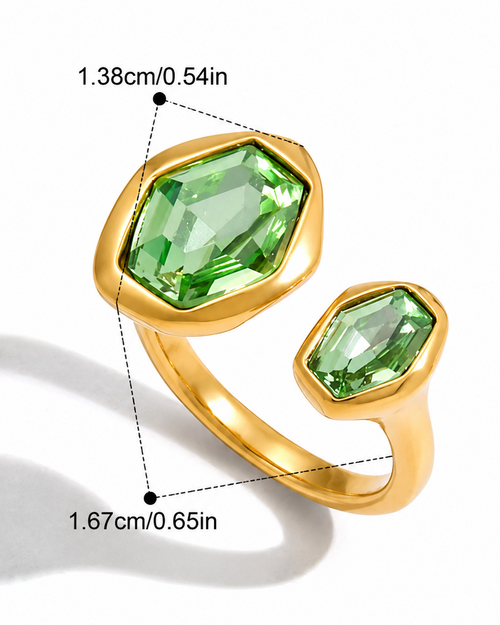 Azure & Peridot Open Gemstone Ring
