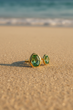 Azure & Peridot Open Gemstone Ring