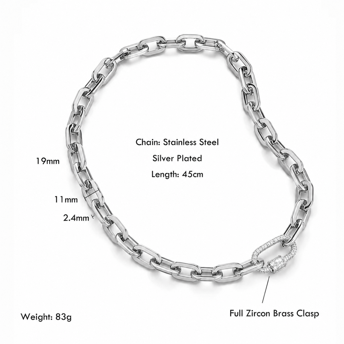 Silver link necklace