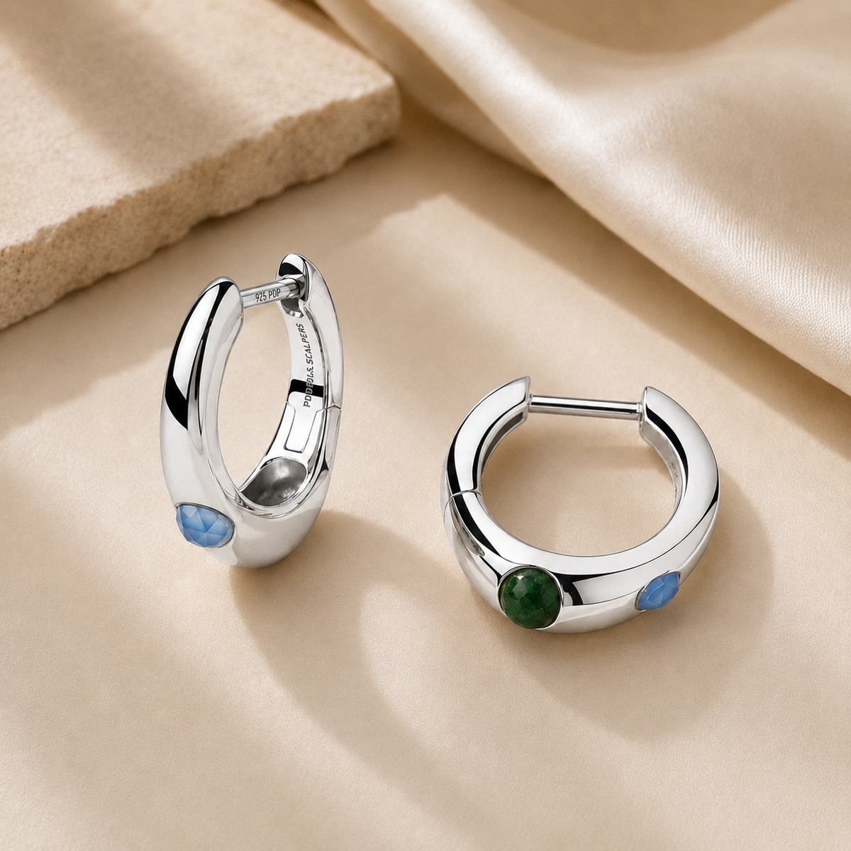 Luna Gem Hoop Earrings