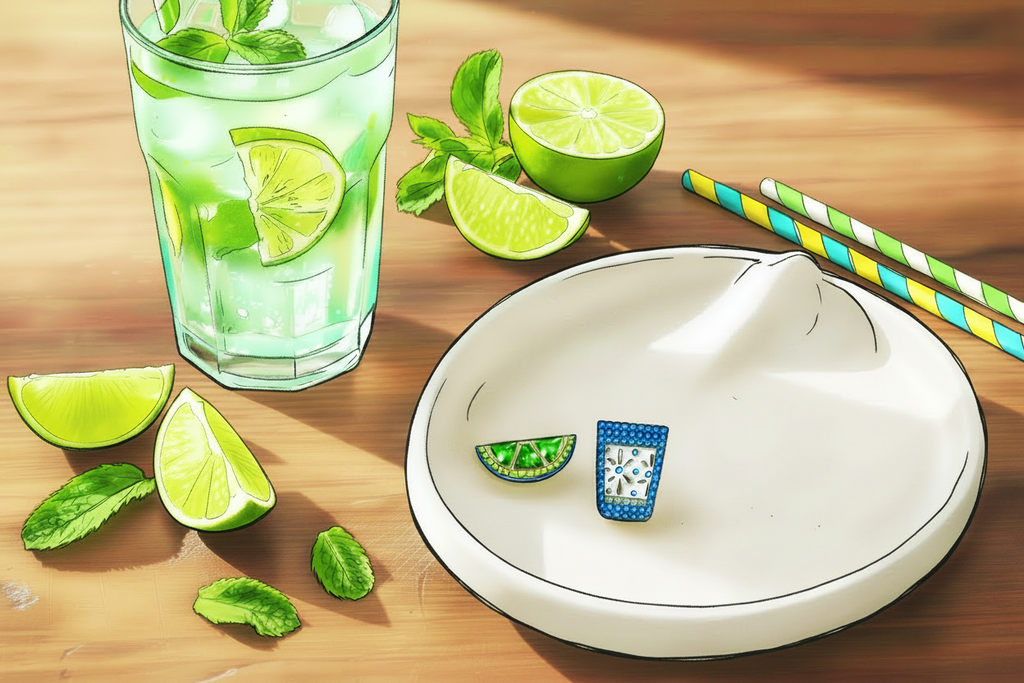Lime Zest Charm Studs