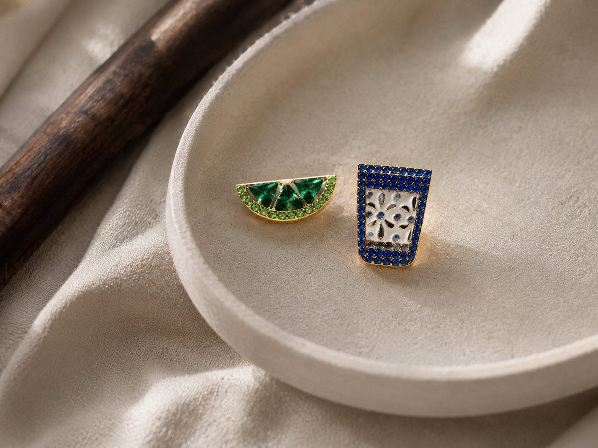 Lime Zest Charm Studs