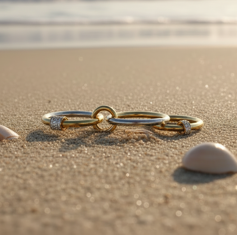 Celeste Dual Tone Chain Ring