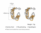 Luxe Dual-Tone Chain Hoop Earrings