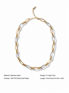 Dual Tone Link Chain Necklace
