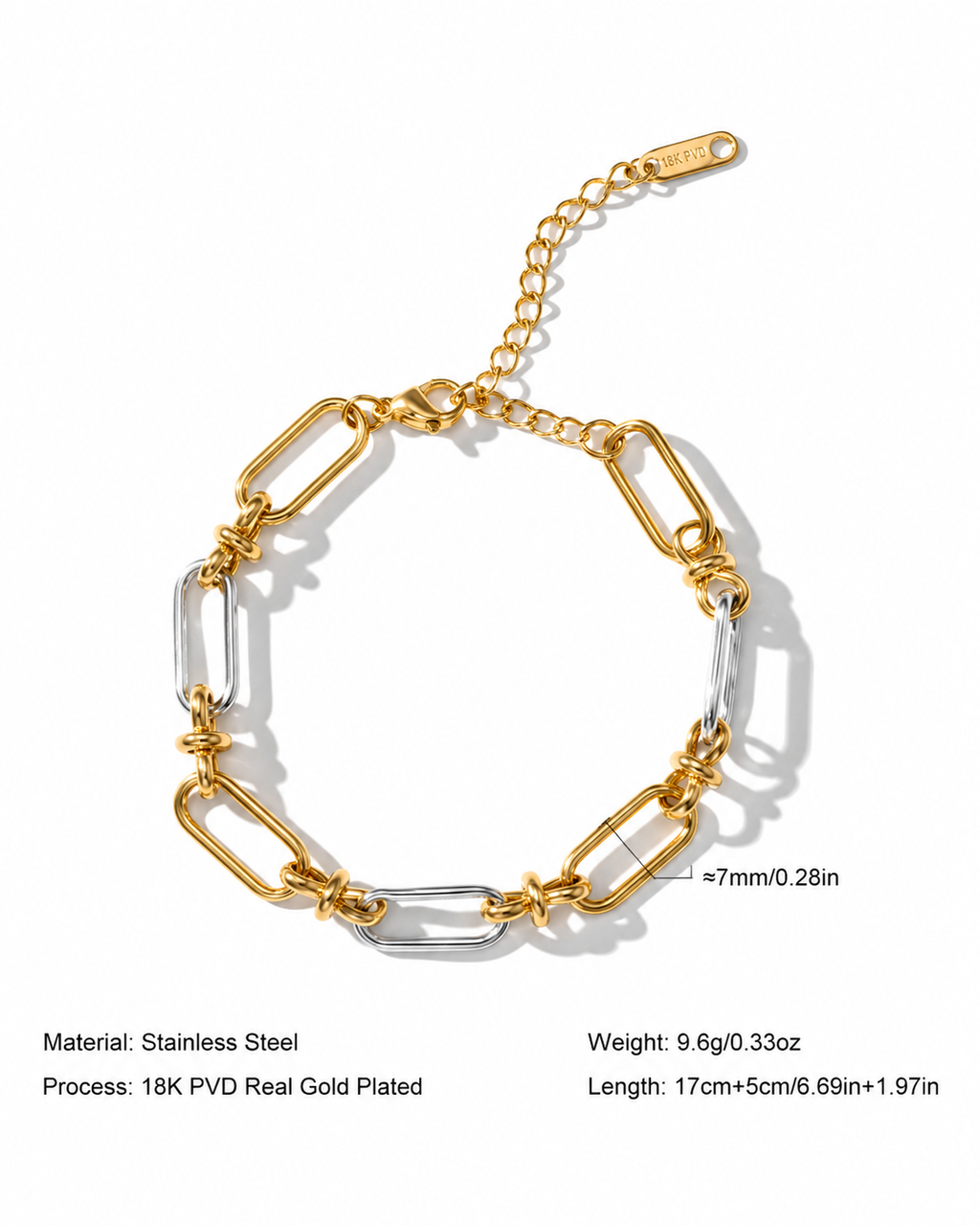 Dual Tone Link Bracelet