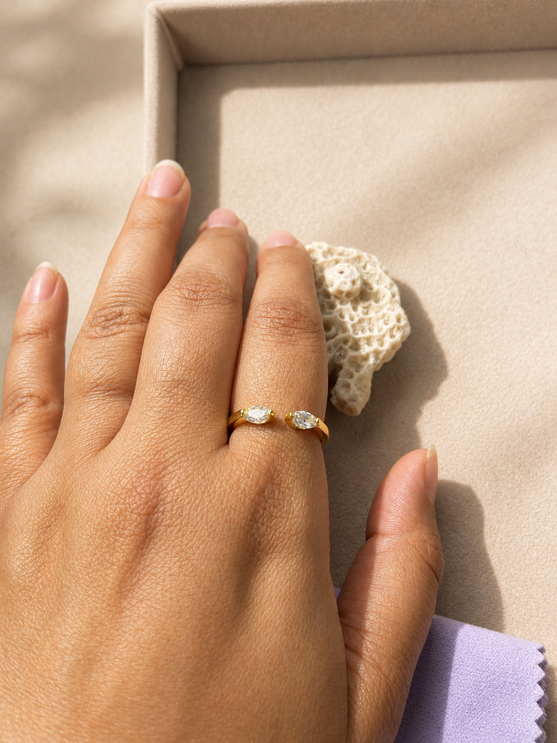 Marquise Open Adjustable Ring