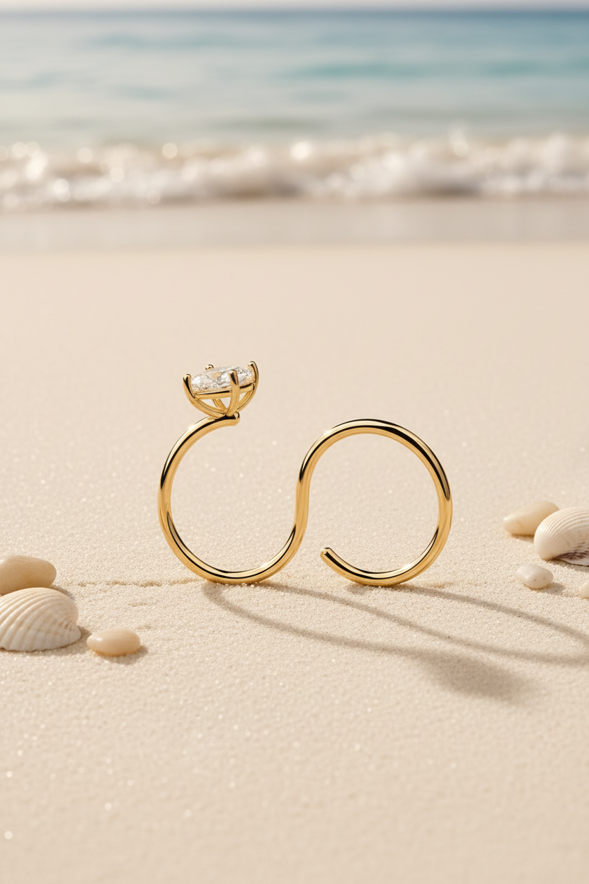 Luna Solitaire Ring