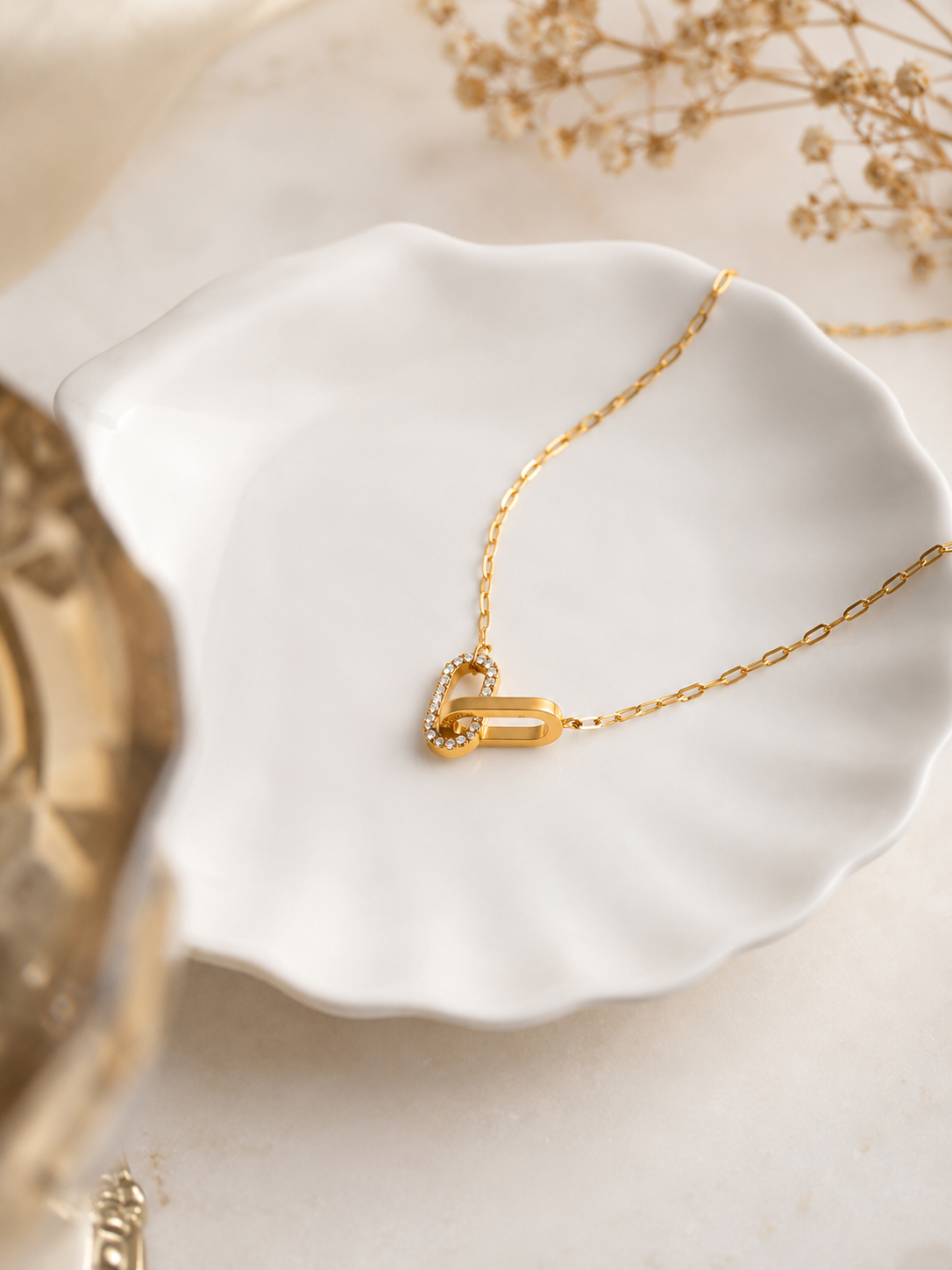 Luna Pavé Carabiner Necklace