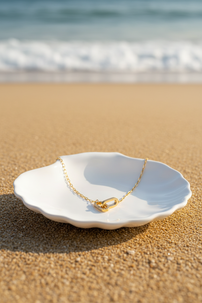 Luna Pavé Carabiner Necklace