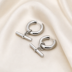 T-Bar Gold Hoop Earrings