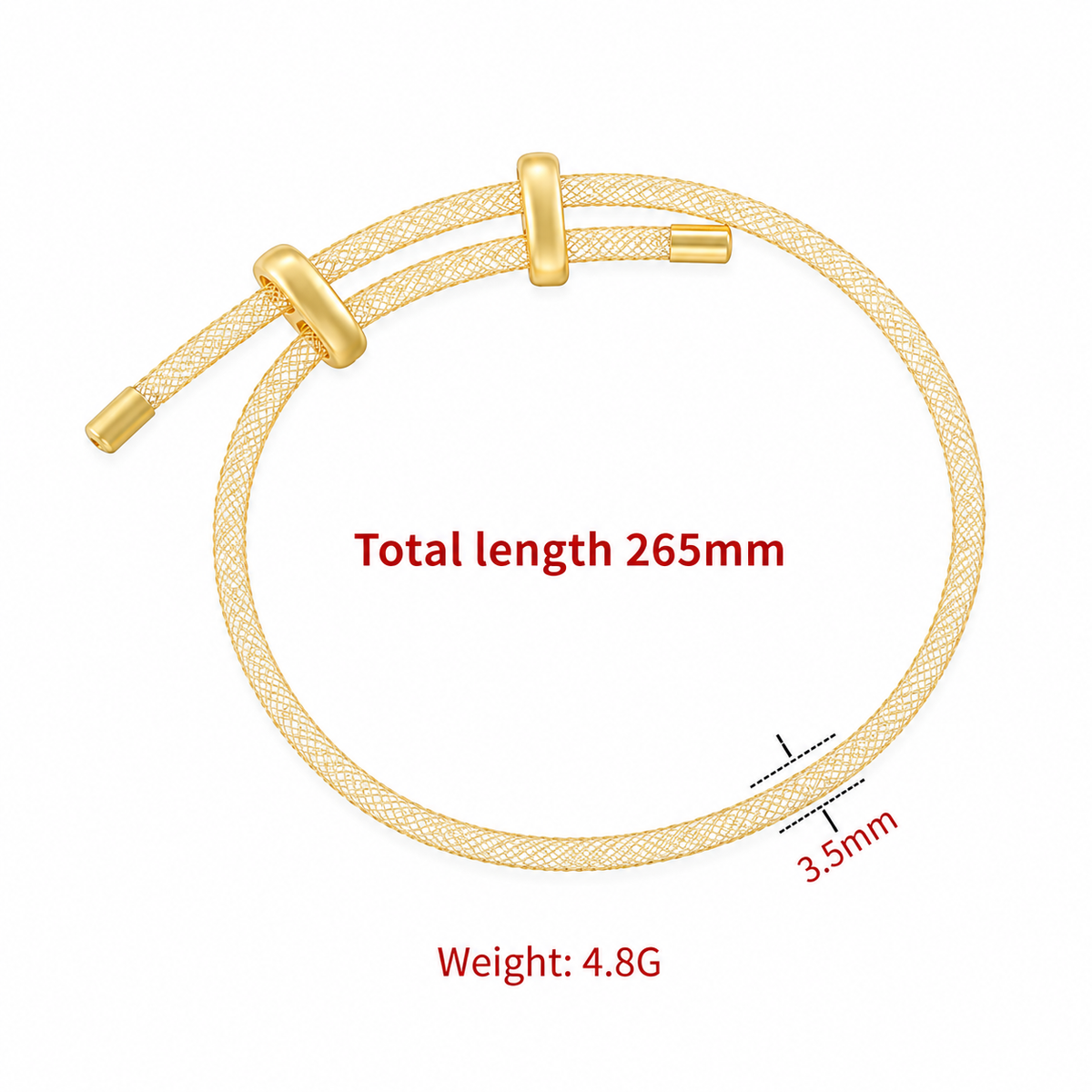 Blush Mesh Adjustable Bracelet