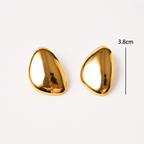 Luna Organic Gold Stud Earrings – Sculptural Statement Earrings