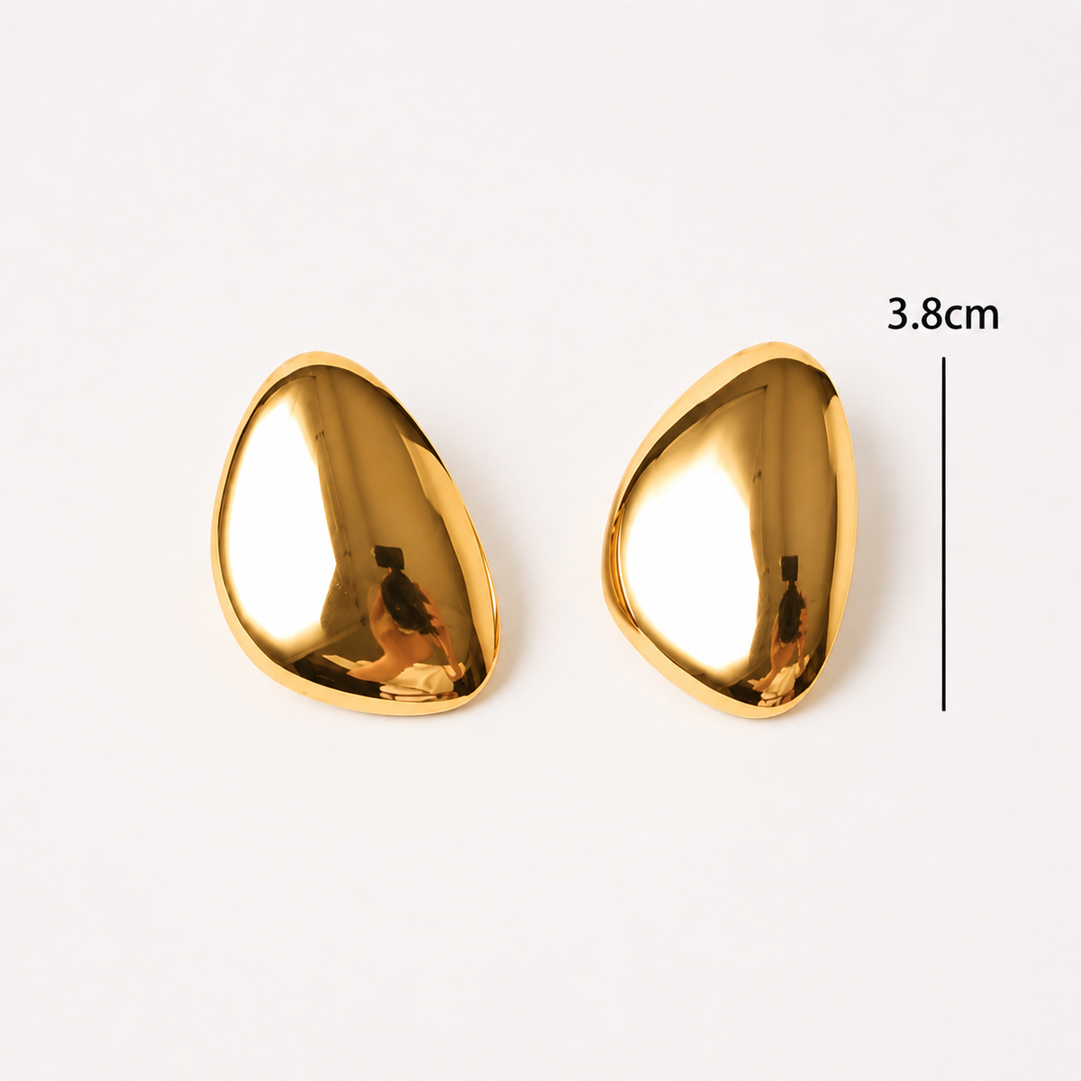 Luna Organic Gold Stud Earrings – Sculptural Statement Earrings