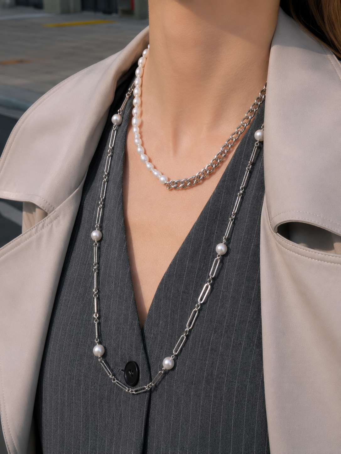 Pearl Link Chain Necklace