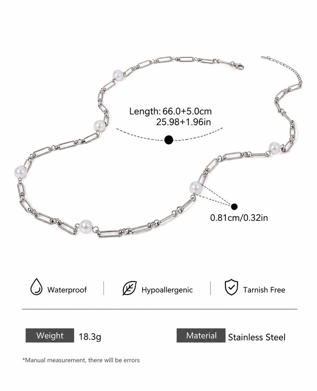 Pearl Link Chain Necklace