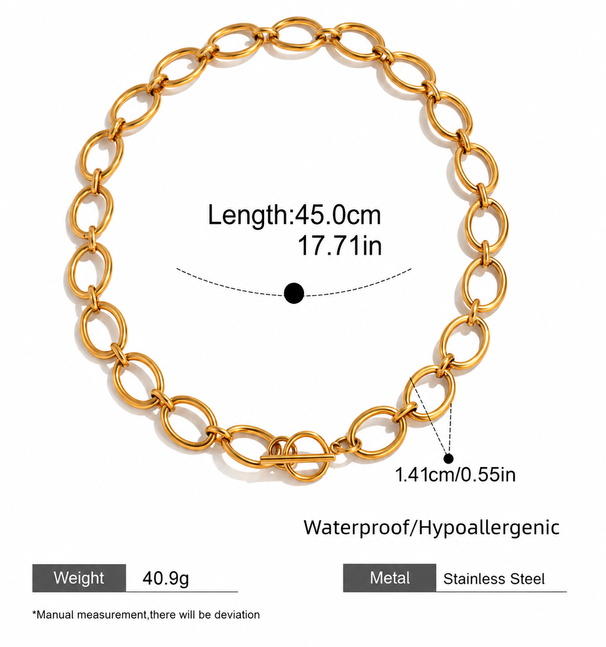 Classic Oval Link Gold Necklace