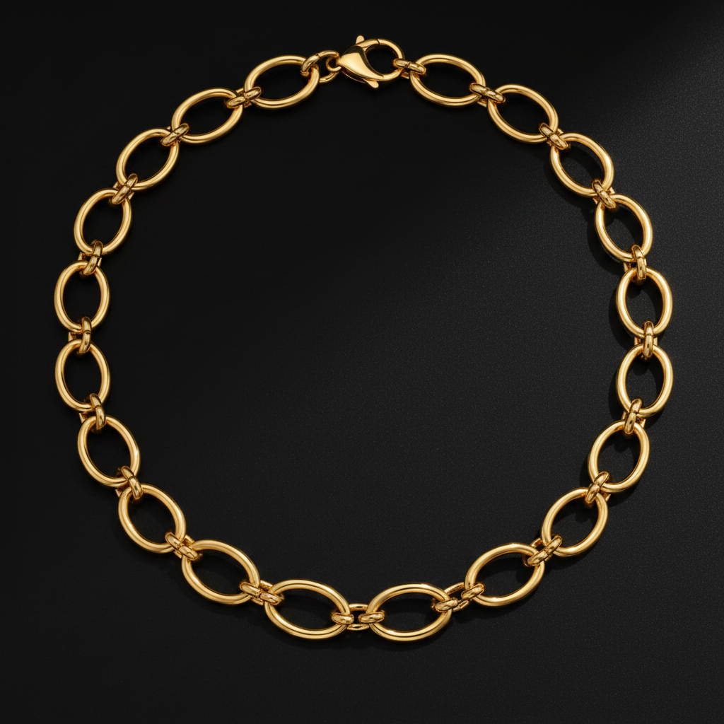 Classic Oval Link Gold Necklace