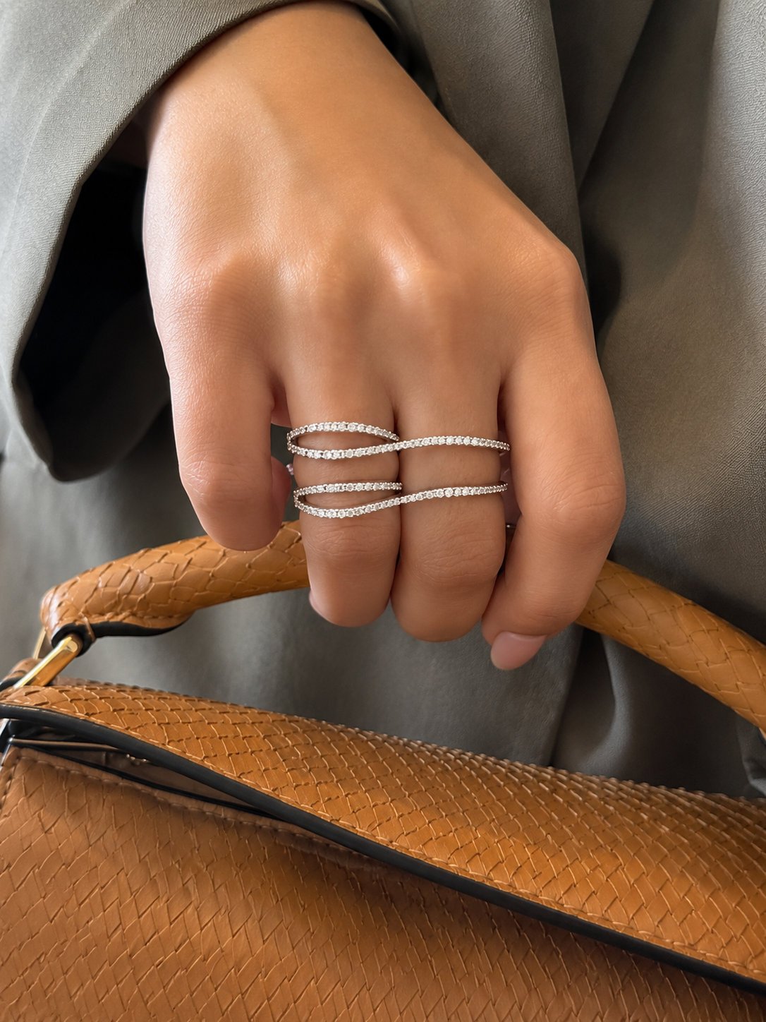 Eterna Double Loop Pavé Ring