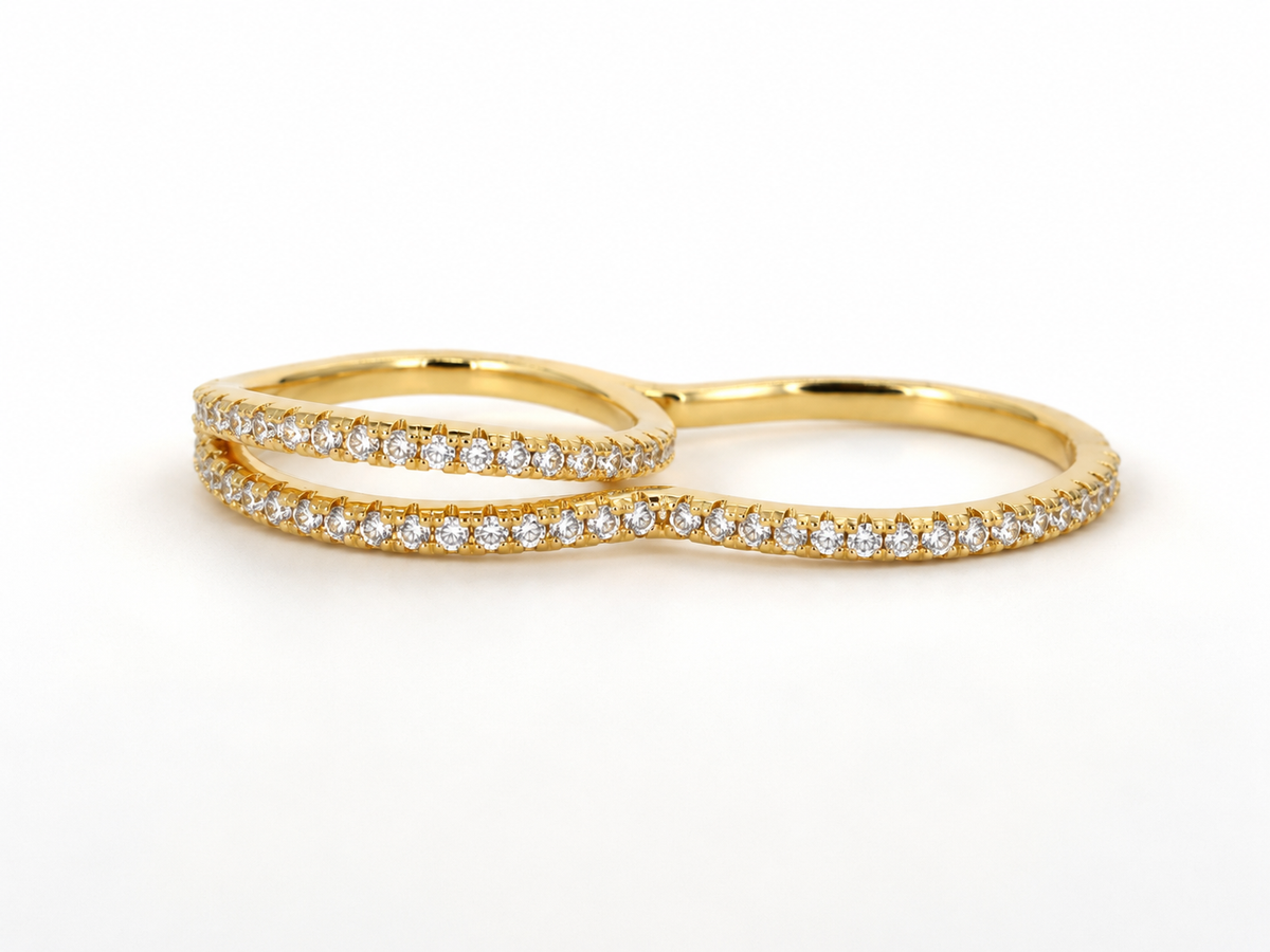 Eterna Double Loop Pavé Ring