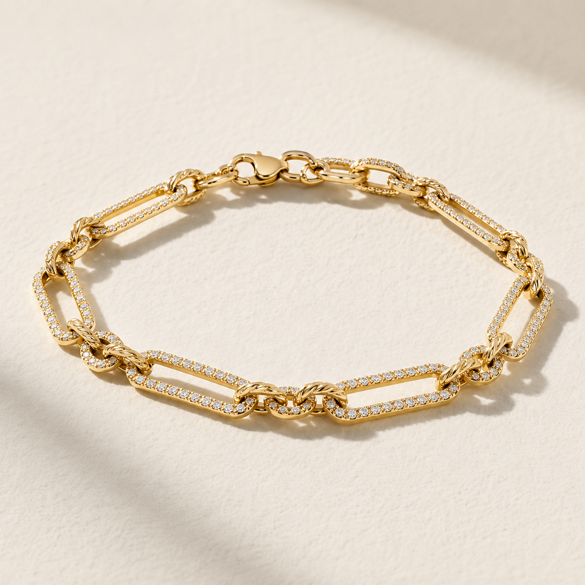 Pavé Paperclip Link Bracelet
