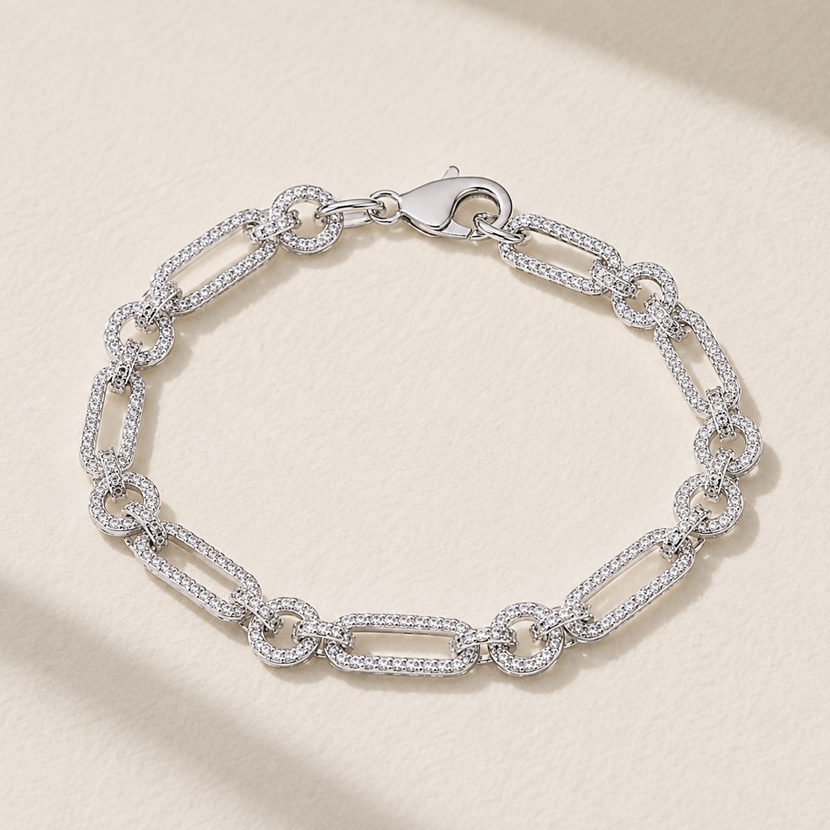 Pavé Paperclip Link Bracelet