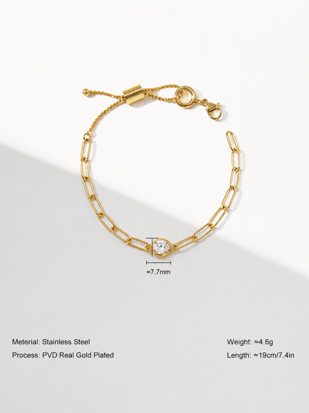 Celestial Paperclip Link Bracelet – Gold & Silver