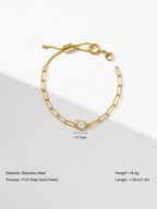 Celestial Paperclip Link Bracelet – Gold & Silver