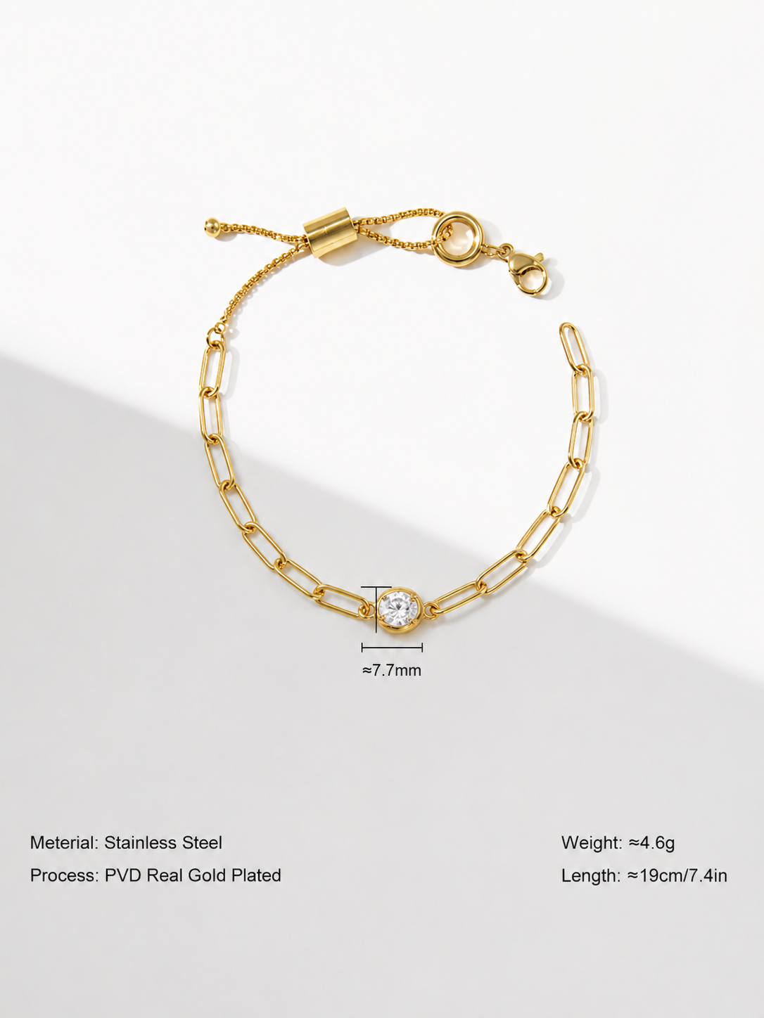 Celestial Paperclip Link Bracelet – Gold & Silver