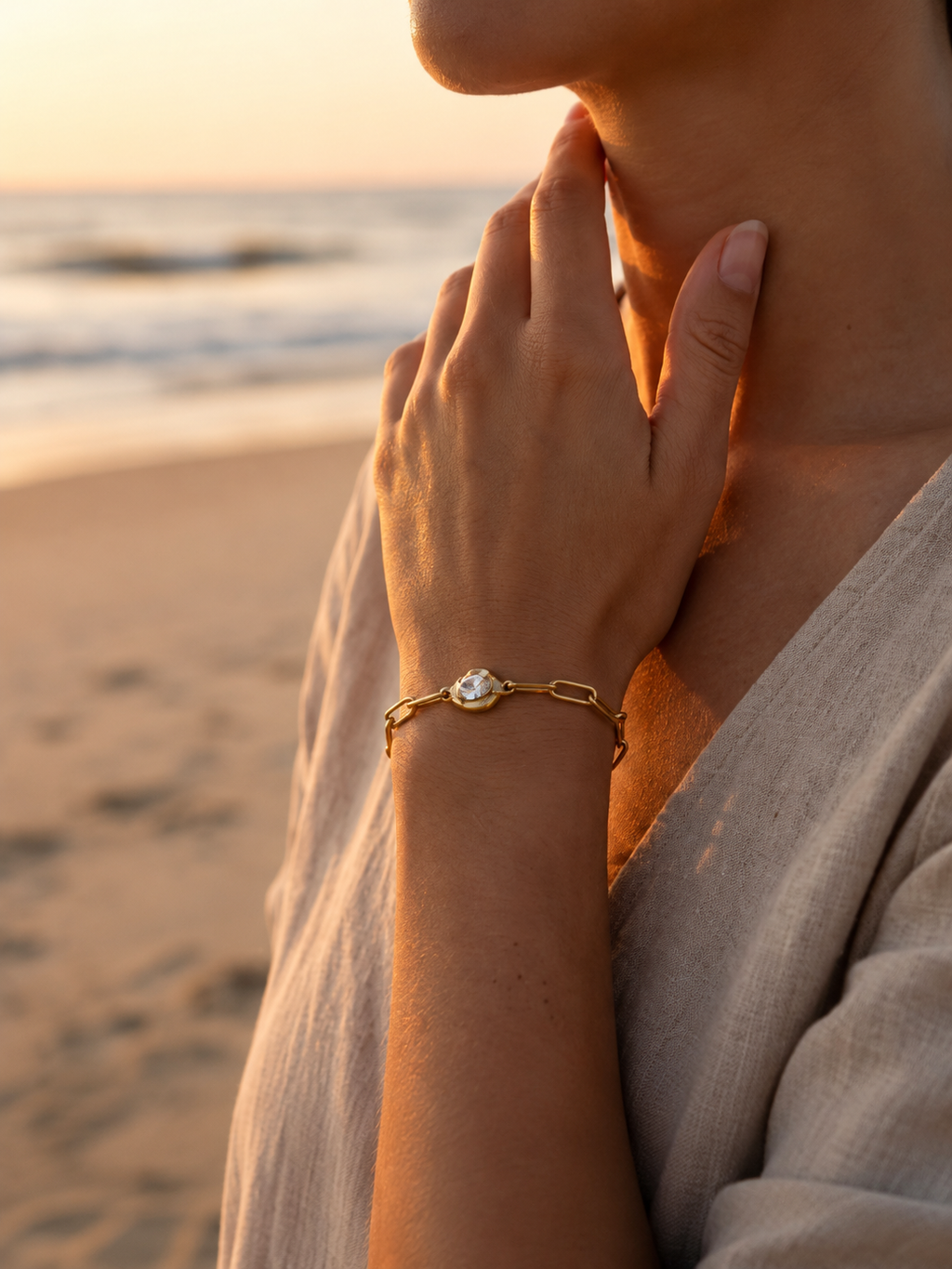 Celestial Paperclip Link Bracelet – Gold & Silver