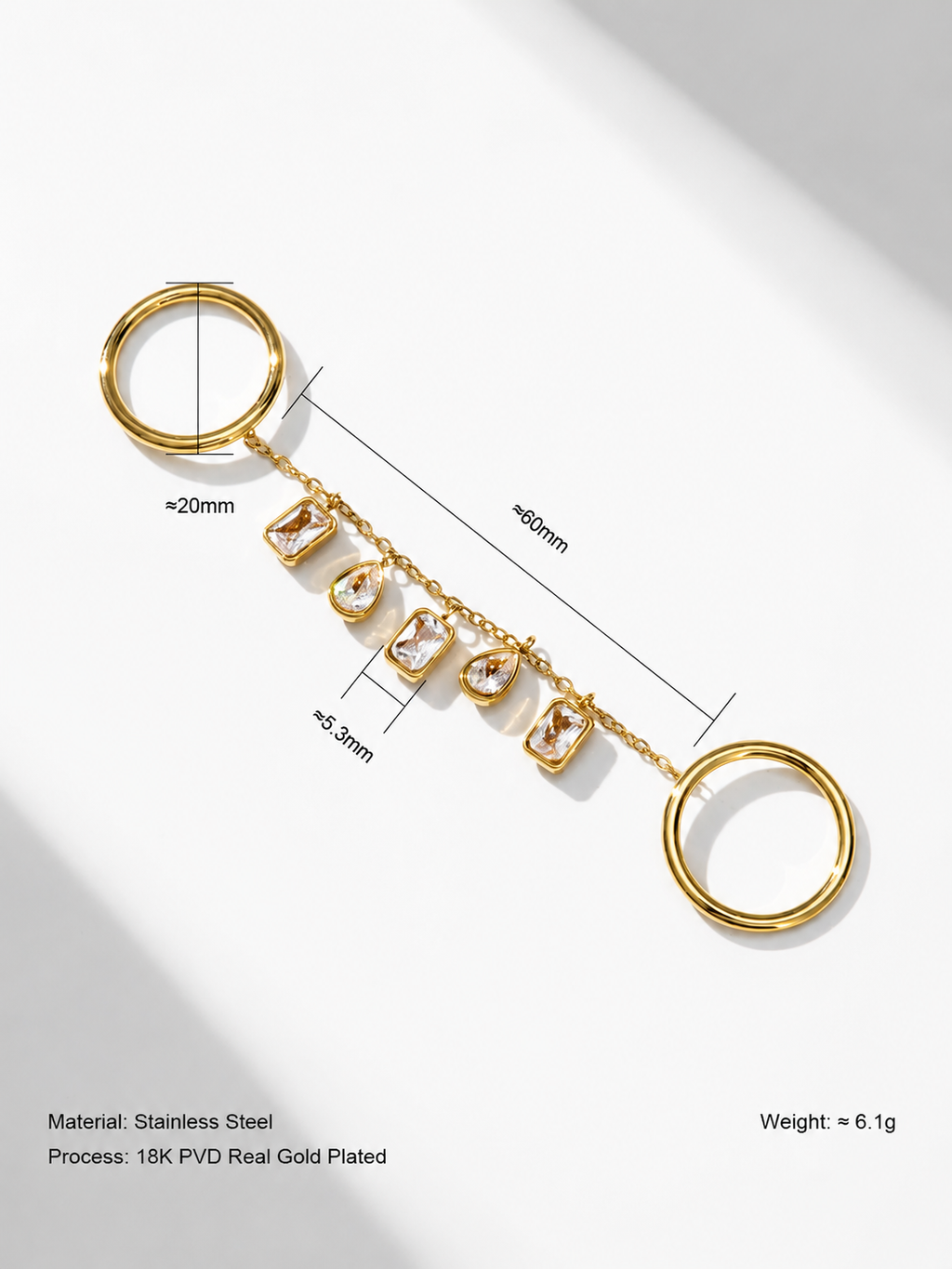 Golden Charm Ring Hand Chain