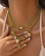 Youora Boho Evil Eye Charm Layered Necklace Set