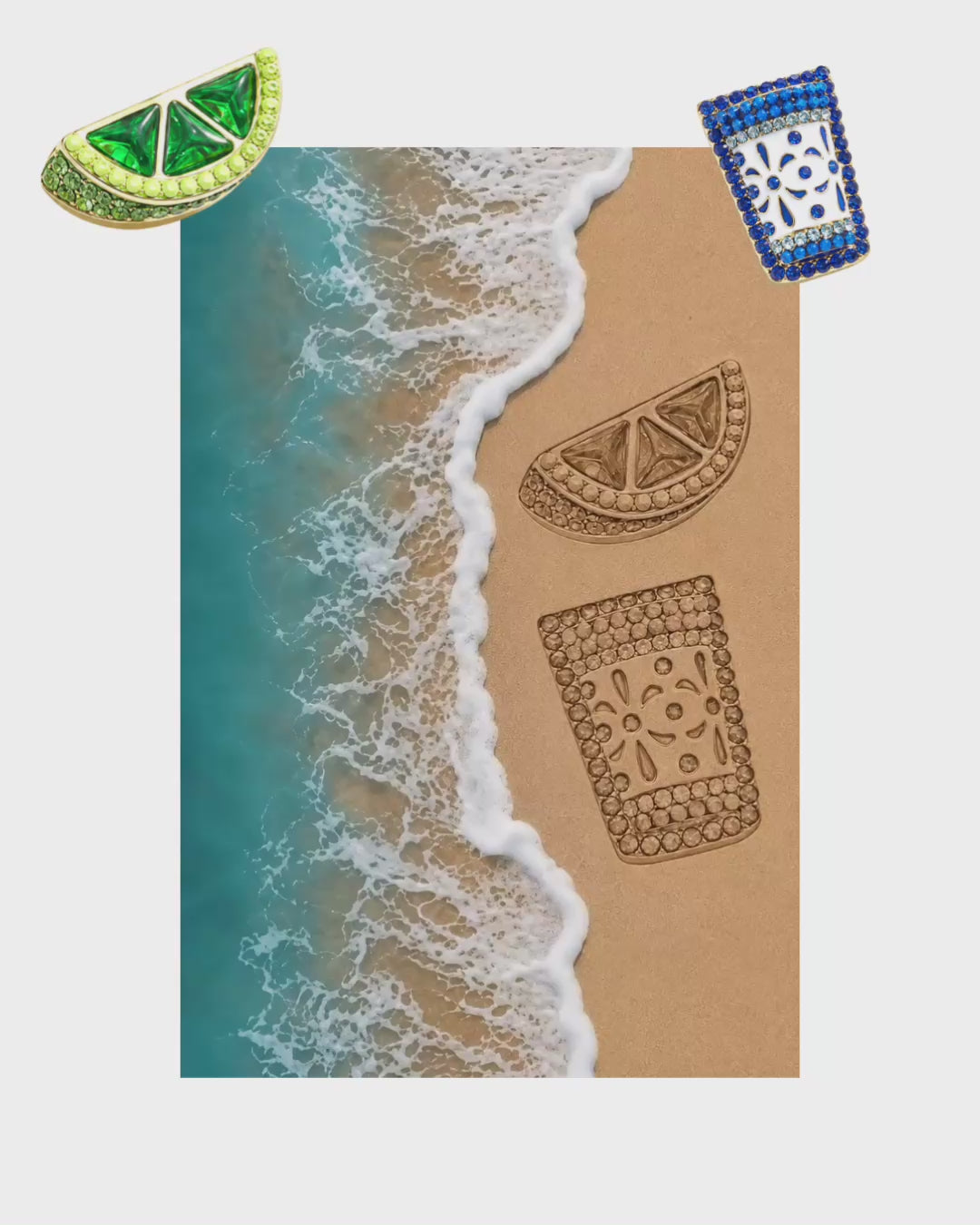 Lime Zest Charm Studs