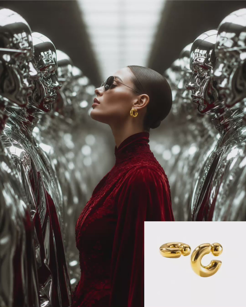 Celeste Dome Hoop Earrings
