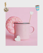 Sweet Treat Mismatch Hoop Earrings – Coffee Cup & Donut Gold-Plated Earrings